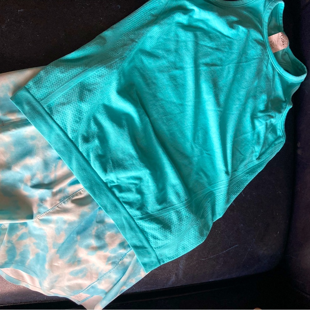 Athleta Girl tank and running short set